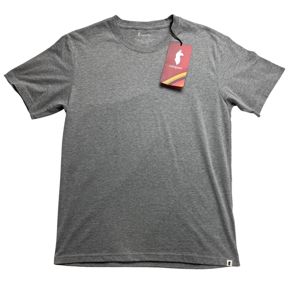 Cotopaxi Mens Organic T-Shirt Blank Heather Grey Short Sleeve Tee  Small